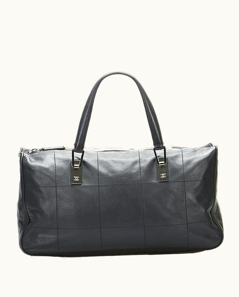 Chanel Chanel Chocolate Bar Black Leather Tote Bag