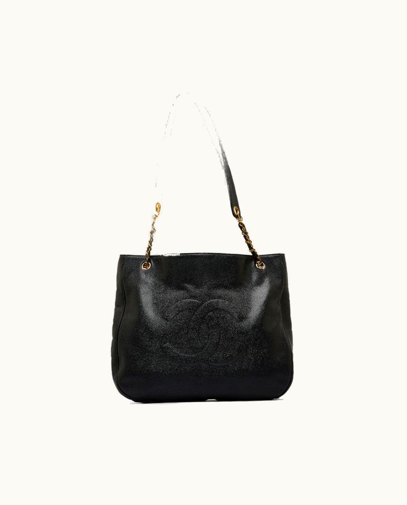 Chanel Chanel CC Caviar Leather Tote Bag Black