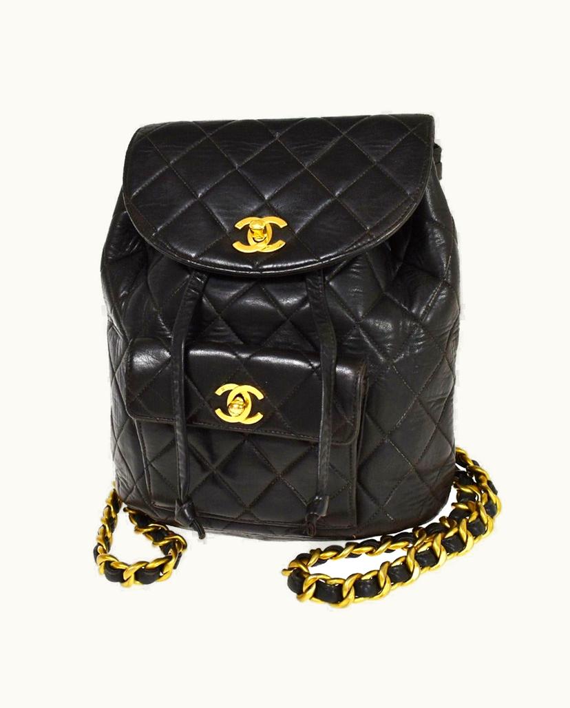 Chanel Chanel Matelassé Backpack Bag in Black Leather