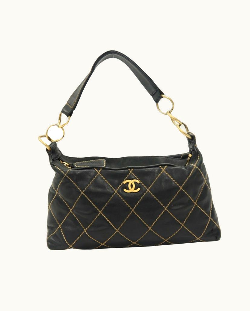Chanel Chanel Wild Stitch Handbag Leather Black