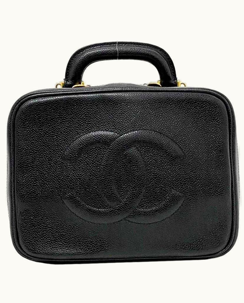 Chanel Chanel Vanity 2 Way Leather Bag in Black