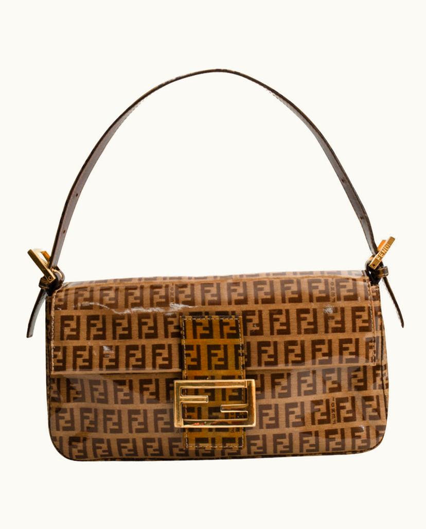 Fendi Fendi Mamma Baguette Women's Bag Beige Canvas