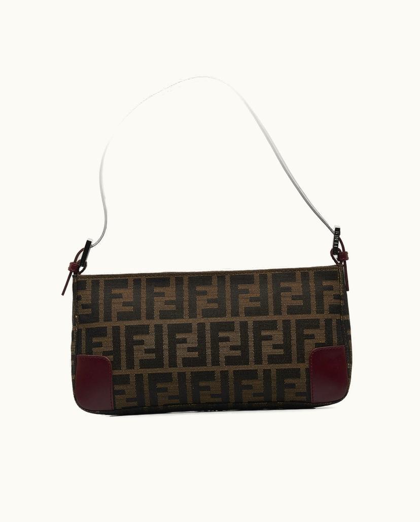 Fendi Fendi Zucca Baguette Canvas Shoulder Bag Brown