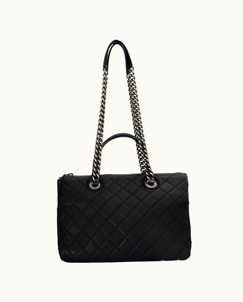 Chanel CHANEL Women's Classic Leather Shopping Tote in Black