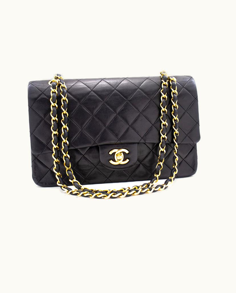 Chanel Chanel Double Flap Shoulder Bag Black Lambskin