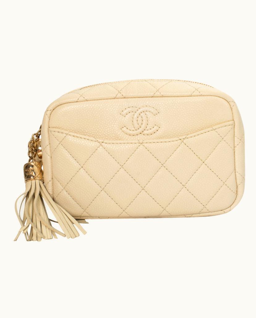 Chanel Chanel Camera Bag Leather White Gold