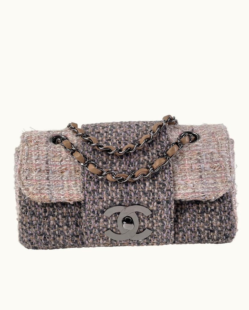 Chanel Chanel Fantasy Tweed Flap Bag Shoulder Gray