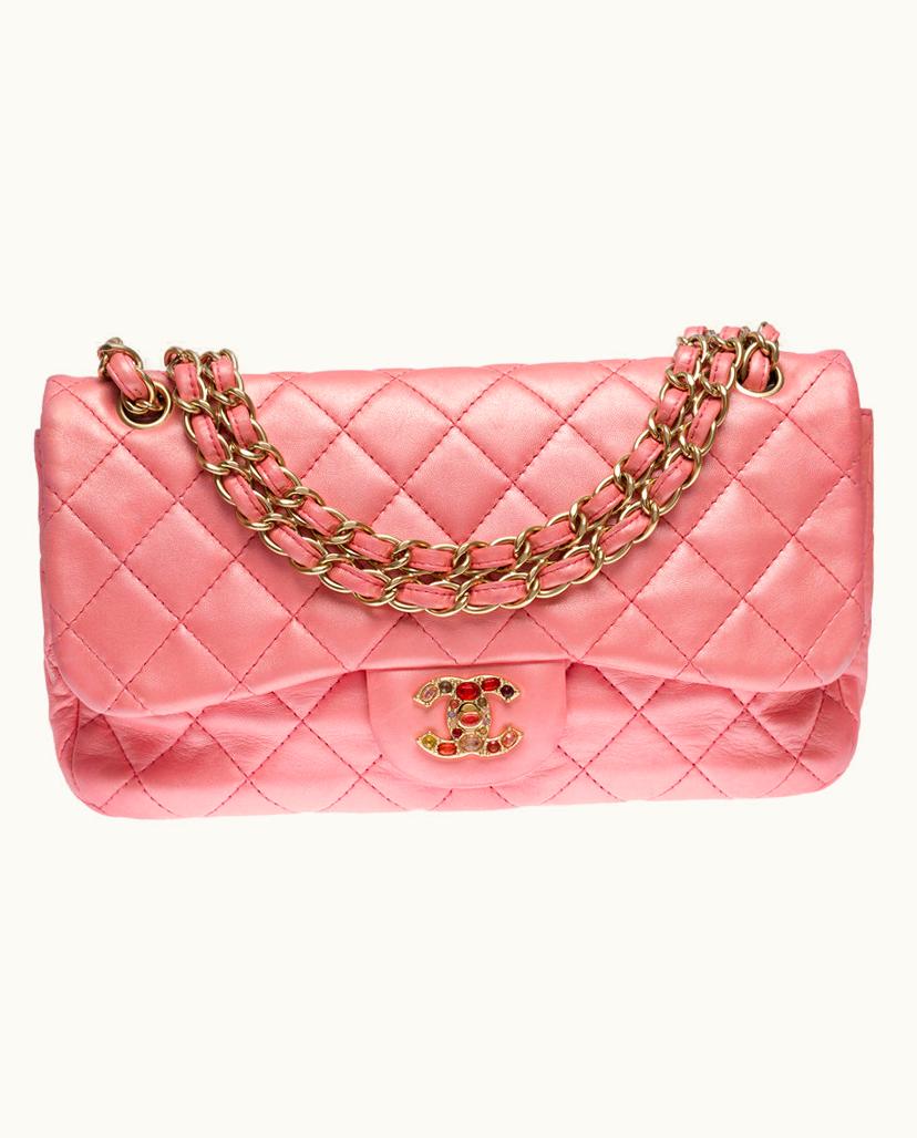 Chanel Chanel Classic Flap Bag Limited Edition Metallic Pink Leather