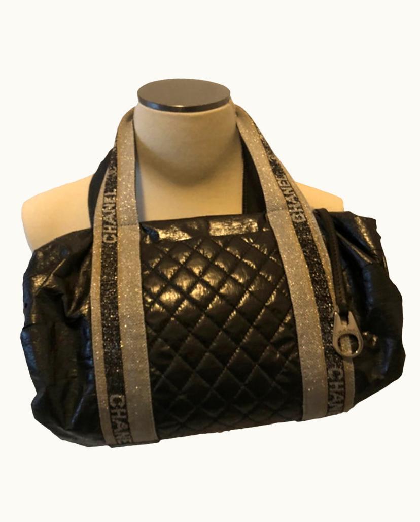 Chanel Chanel Vintage CC Bowling Bag Patent Leather Black/Gray