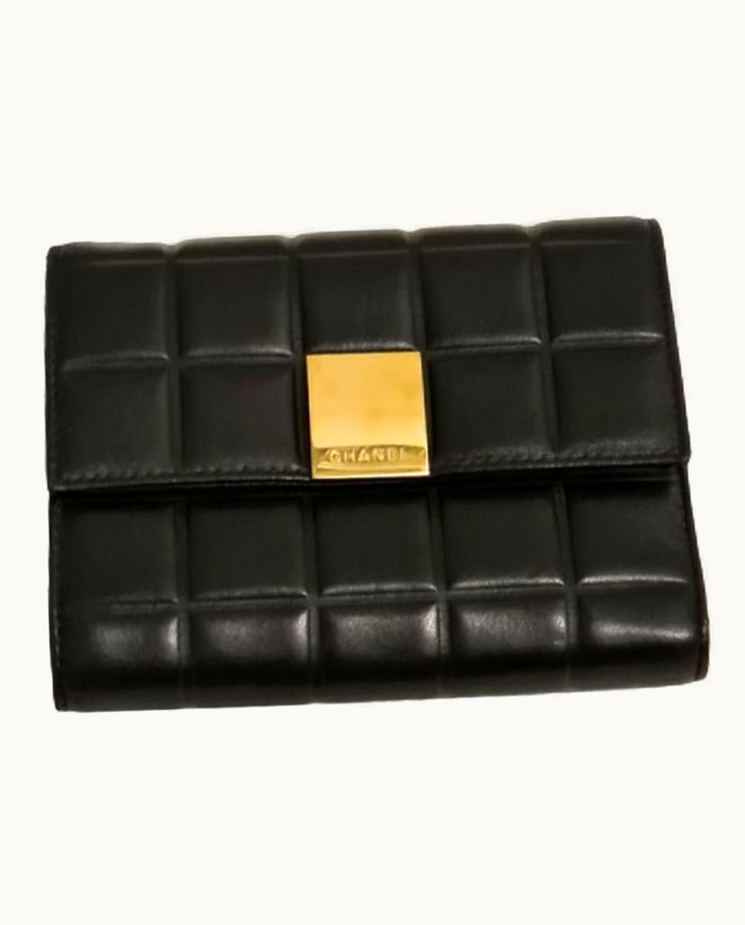 Chanel Chanel Chocolate Bar Wallet Leather In Black