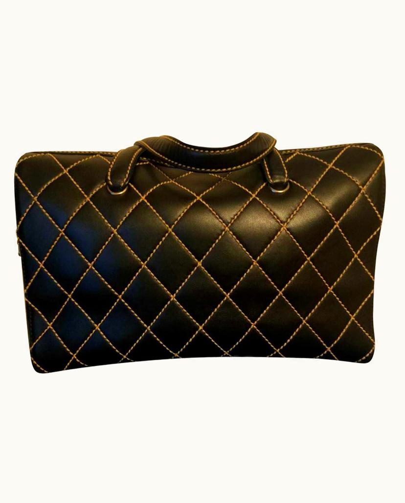 Chanel Chanel Classic Quilted Shoulder Bag Black & Beige