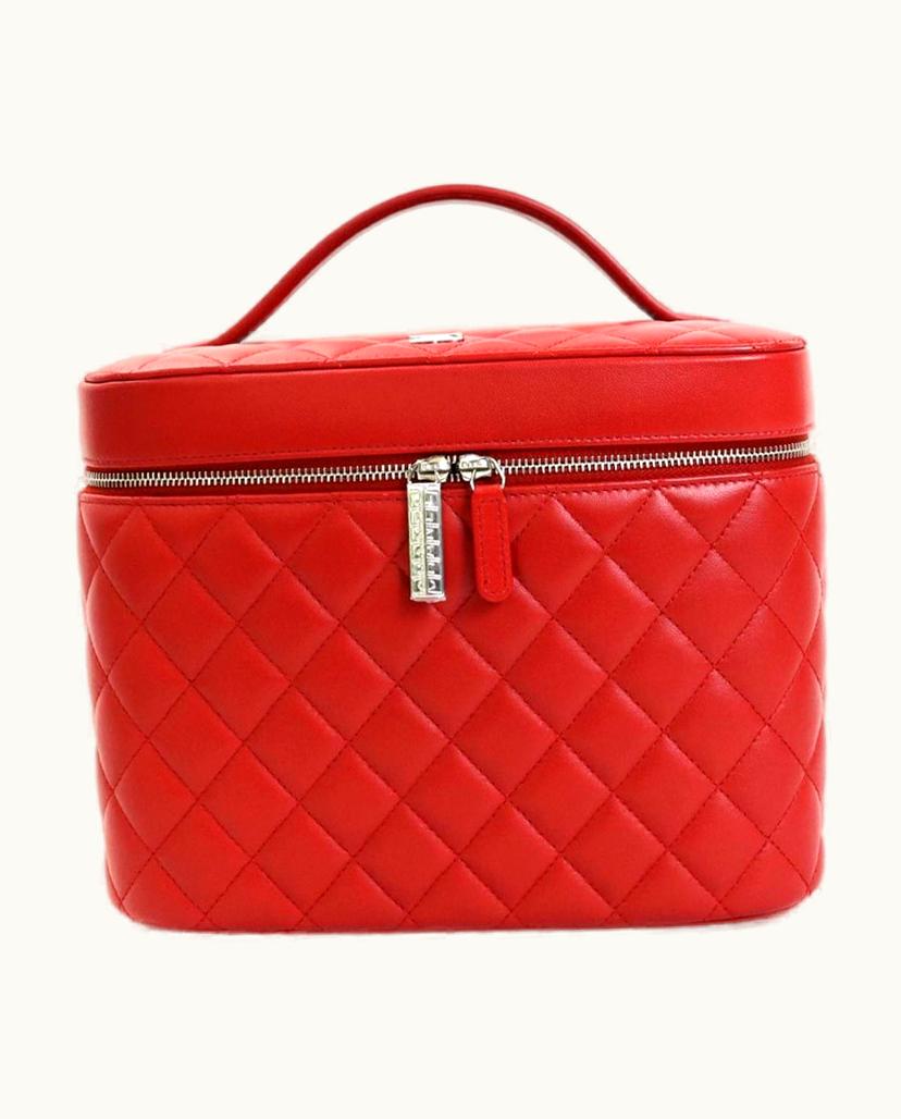Chanel Chanel Women's Vanity Case Leather In Red