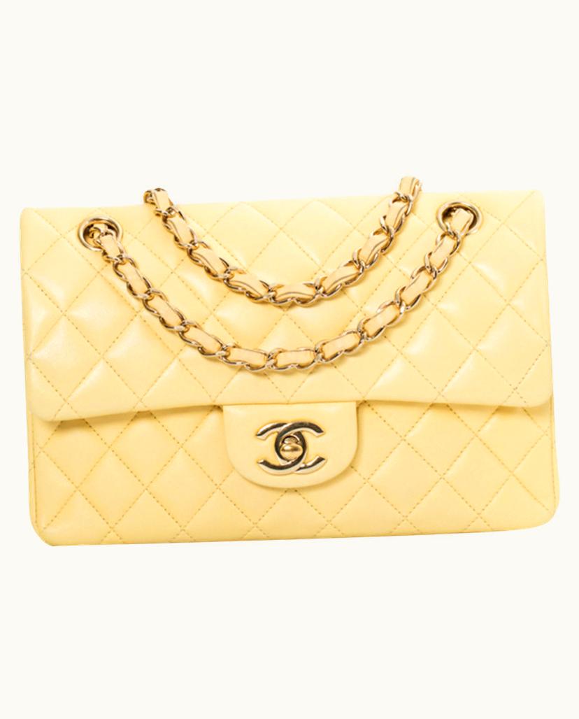 Chanel CHANEL Timeless Flap Bag Leather Yellow