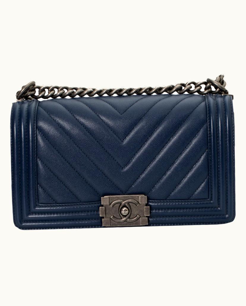 Chanel Chanel Boy Bag Leather Handbag Blue