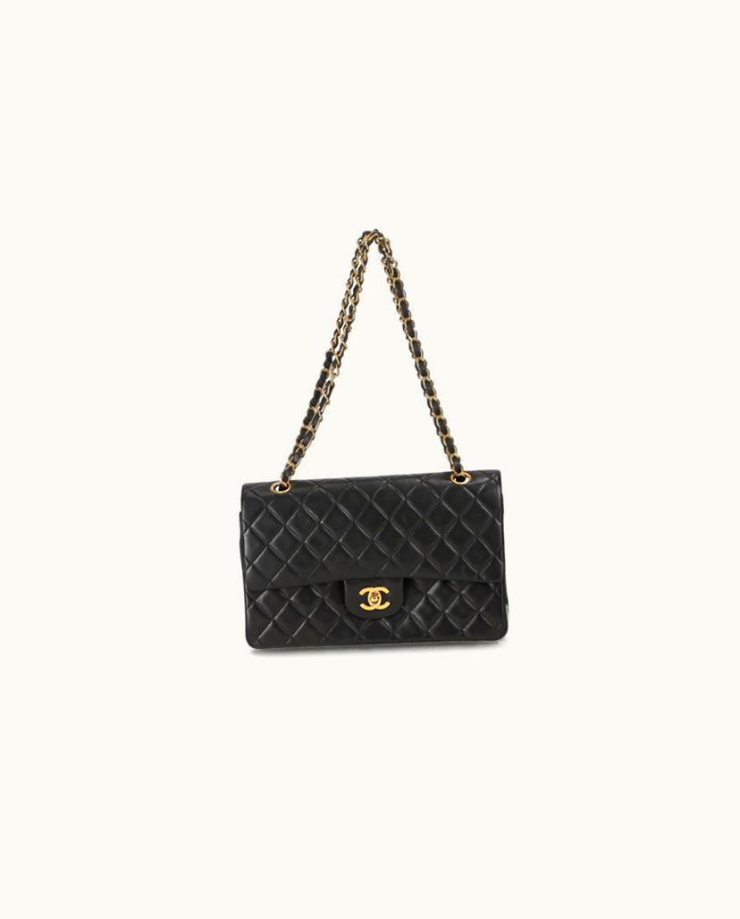 Chanel Chanel Classic Medium Double Flap Bag Leather In Black