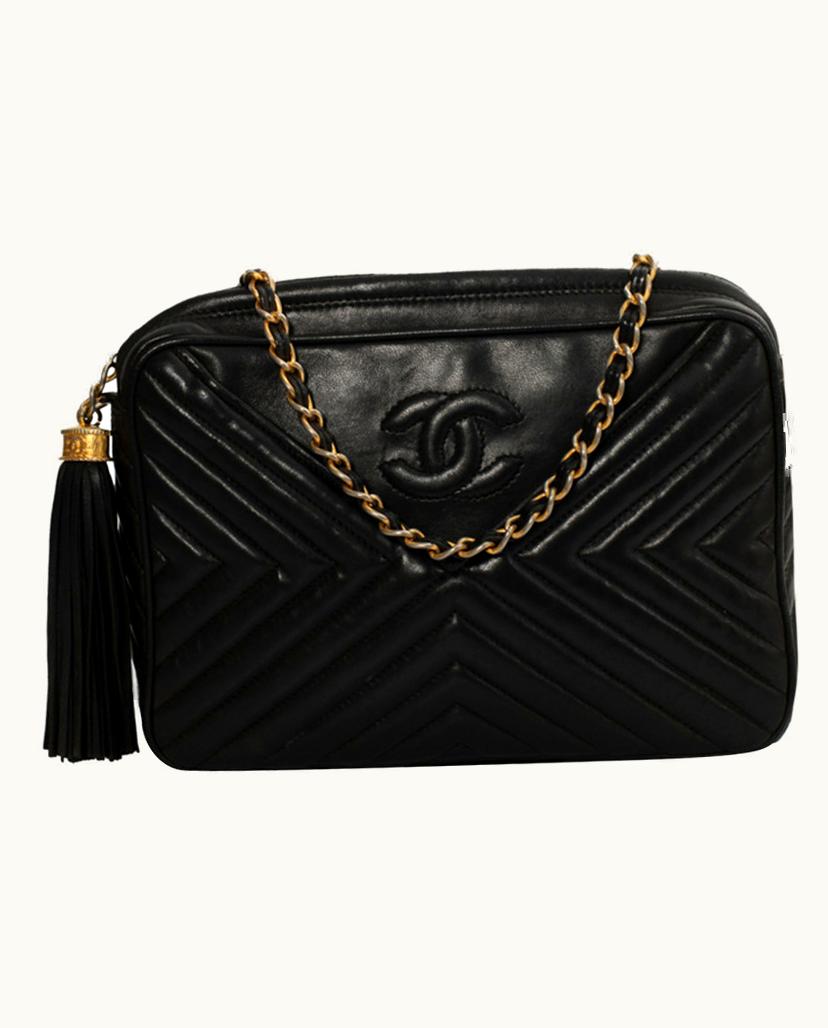 Chanel Chanel BR675 Women's Camera Bag Leather In Black