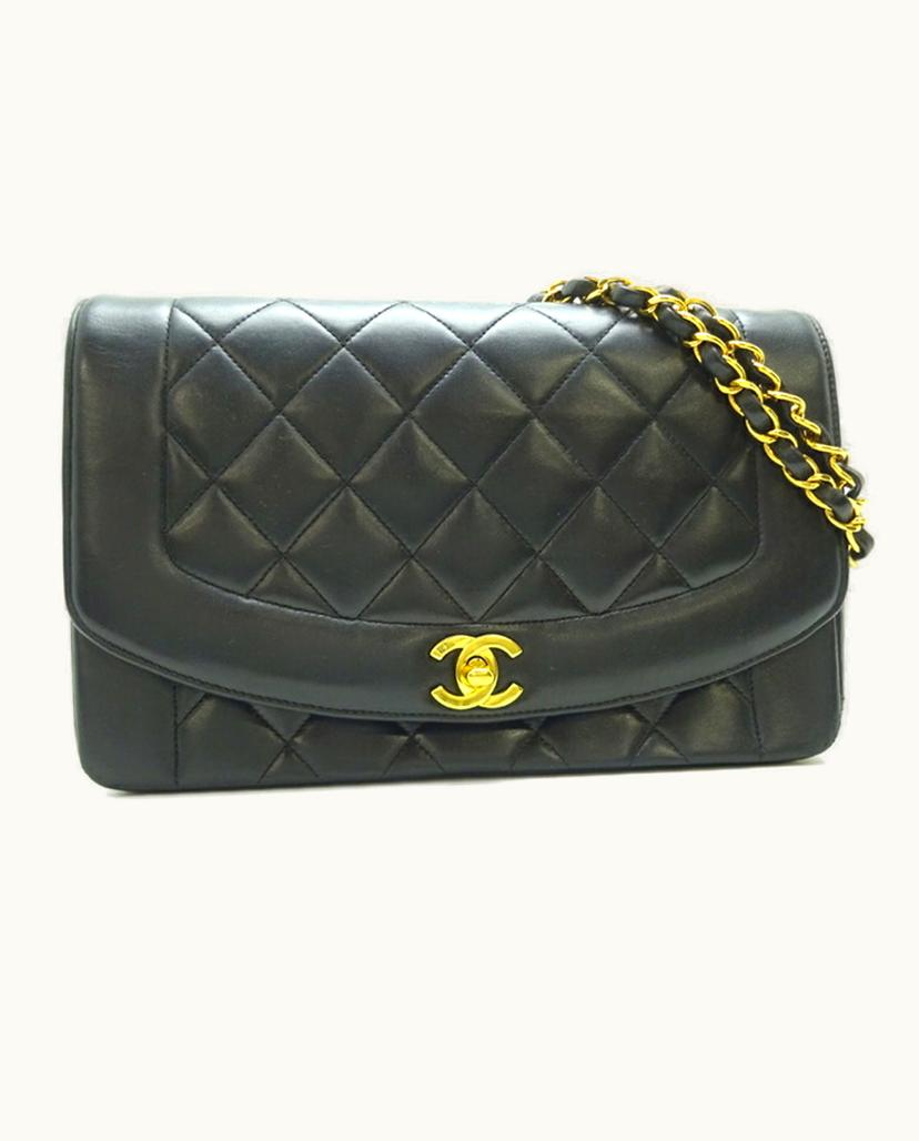Chanel Chanel Diana Shoulder Bag Black Lambskin
