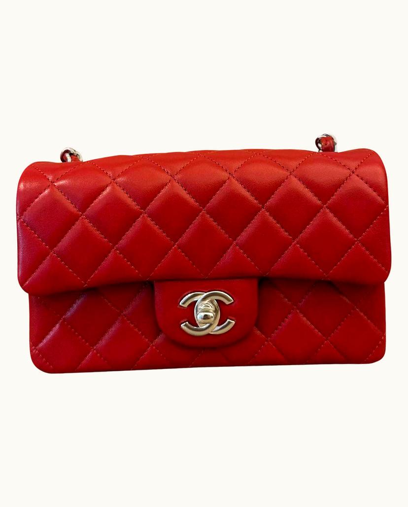 Chanel Chanel Small Classic Flap Bag Leather In Red