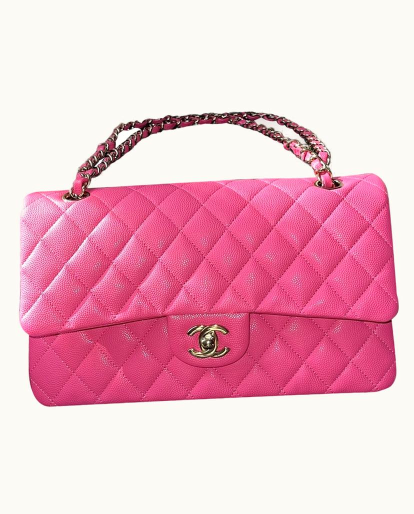 Chanel Chanel Medium Double Flap Caviar Leather Barbie Pink Bag