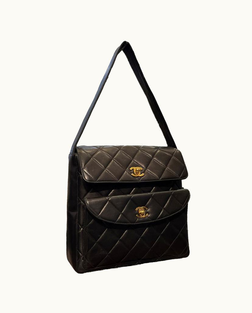 Chanel Chanel Vintage Matelassé Leather Shoulder Bag Black