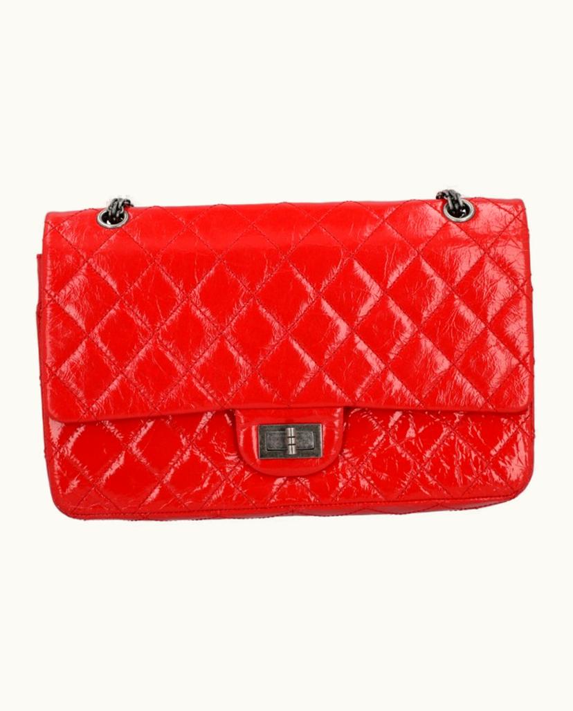 Chanel Chanel 2.55 Maxi Handbag Shoulder Bag Red Vintage Calfskin