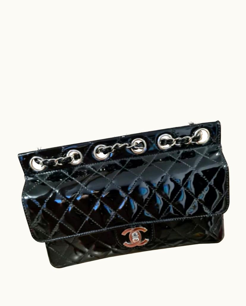 Chanel Chanel Flap Bag Patent Leather Shoulder/Crossbody in Black