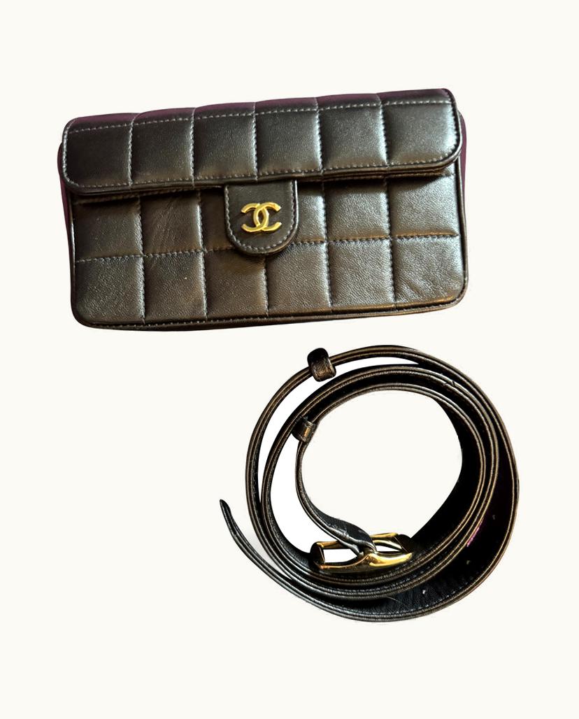 Chanel Chanel Women's Belt Flap Bag Leather In Black