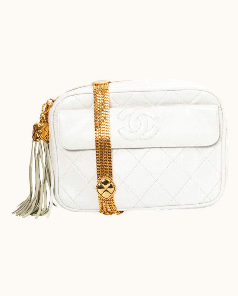 Chanel Chanel Camera Bag White Leather Gold Hardware
