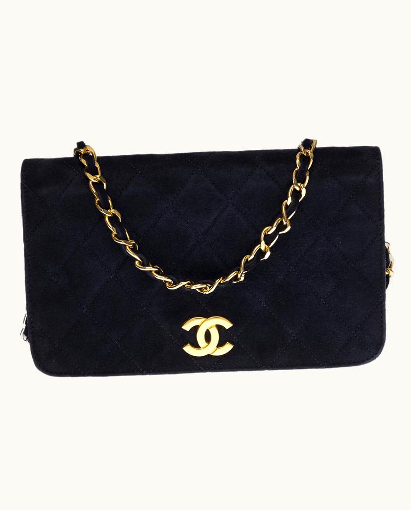 Chanel Chanel Mini Flap Bag In Navy Blue Suede