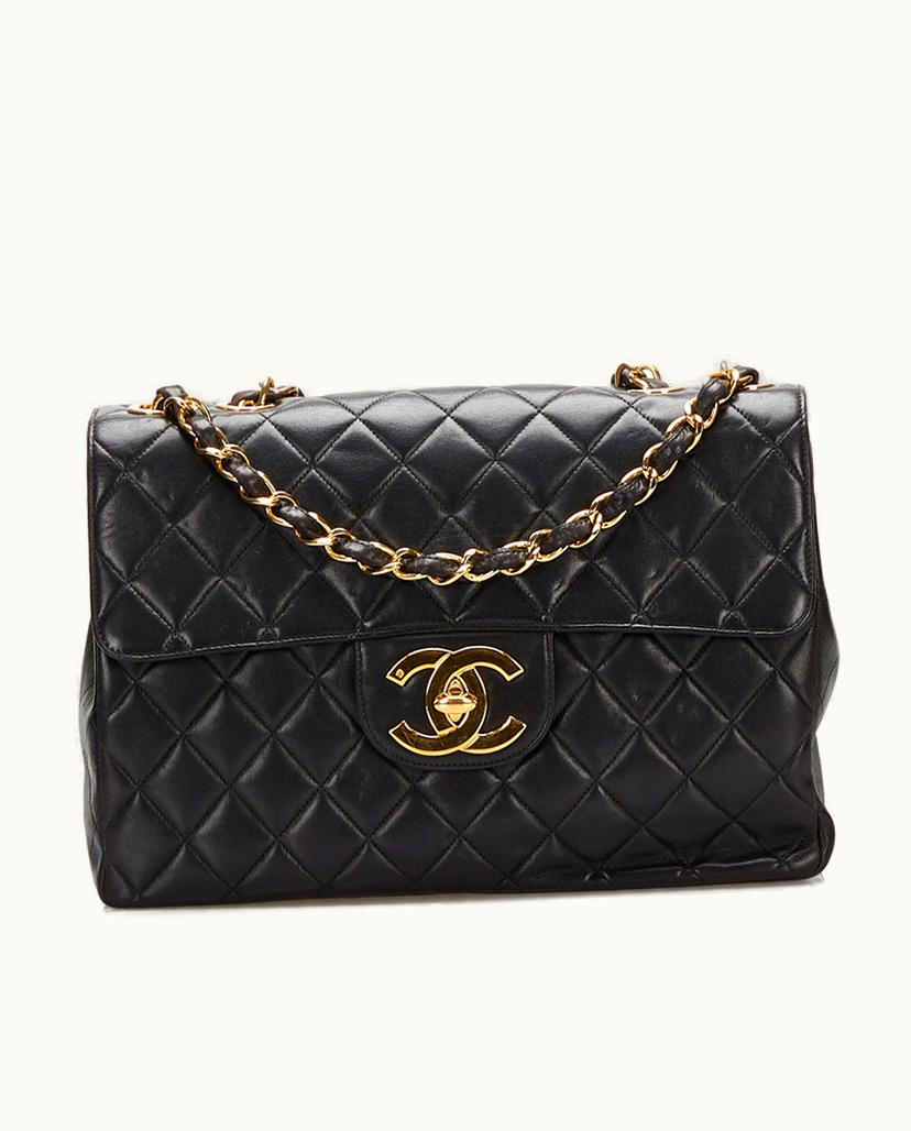 Chanel Chanel Maxi Classic Lambskin Flap Double Shoulder Bag Black