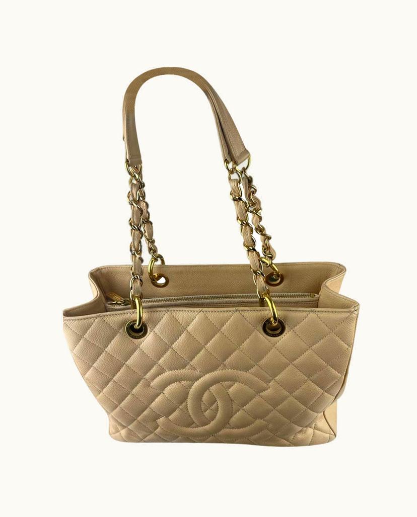 Chanel Chanel Shopping Tote Leather Ecru Gold Women's Tote