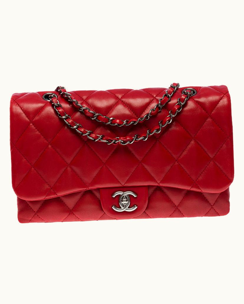 Chanel Chanel Classic Flap Bag Lambskin Garnet Red