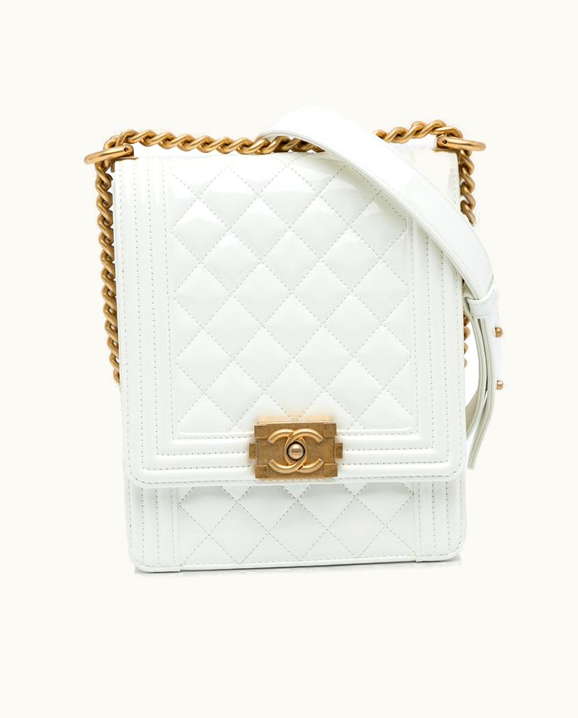 Chanel Chanel Classic Flap Crossbody Bag Lambskin Leather White