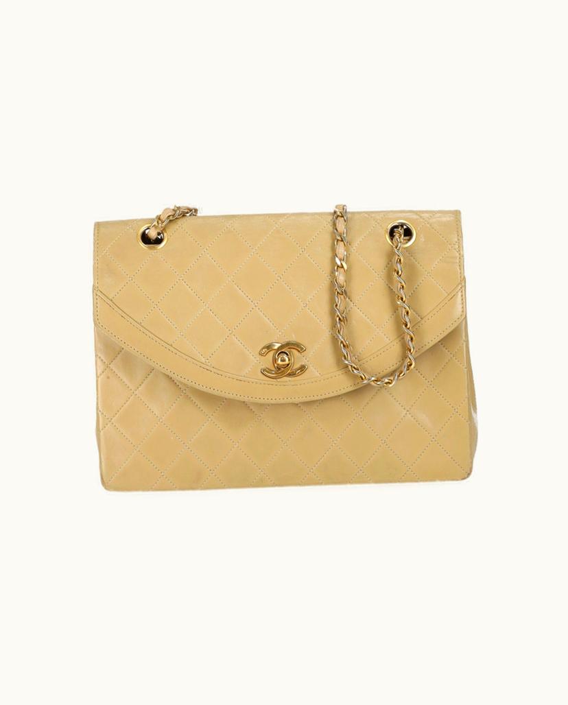 Chanel Chanel Medium Single Flap Bag Leather In Beige