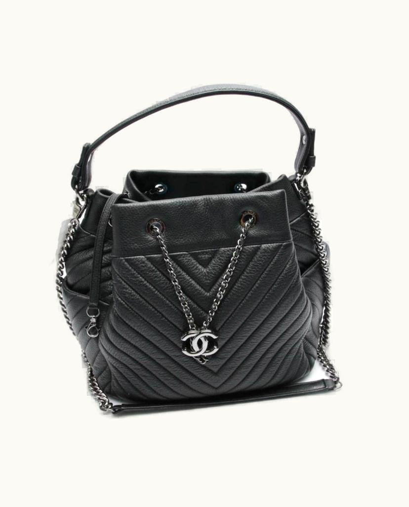 Chanel Chanel Classic Handbag Leather In Black
