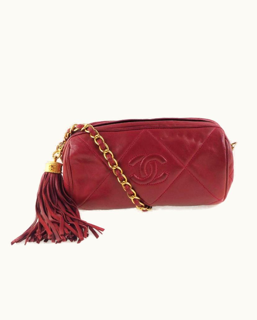 Chanel Chanel Matrasse Shoulder Bag Leather Red