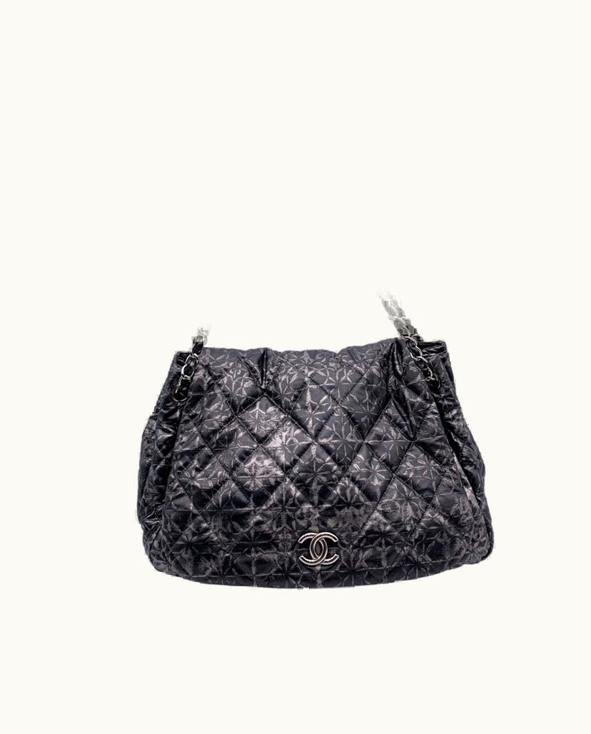 Chanel Chanel Classic Canvas Shoulder Bag in Grey