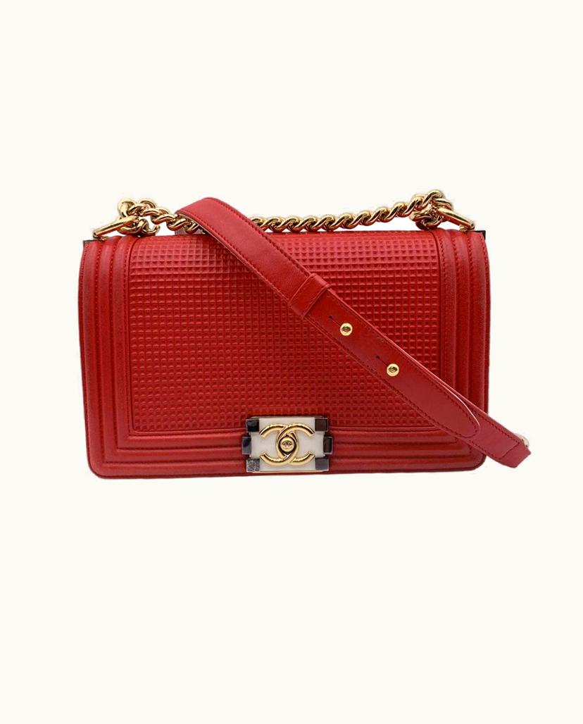 Chanel Chanel Women's Shoulder Bag Cloth In Red