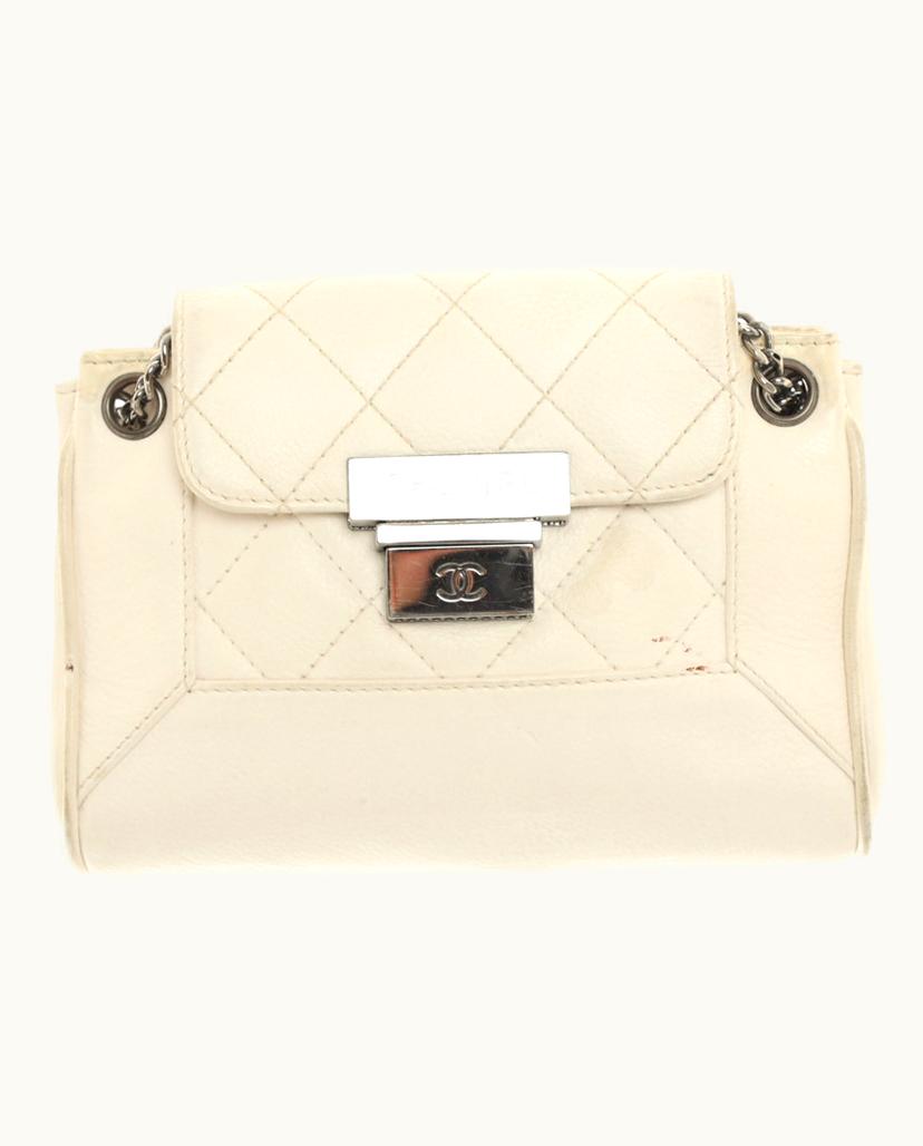 Chanel Chanel Women's Beauty Lock Flap Bag Leather In Cream