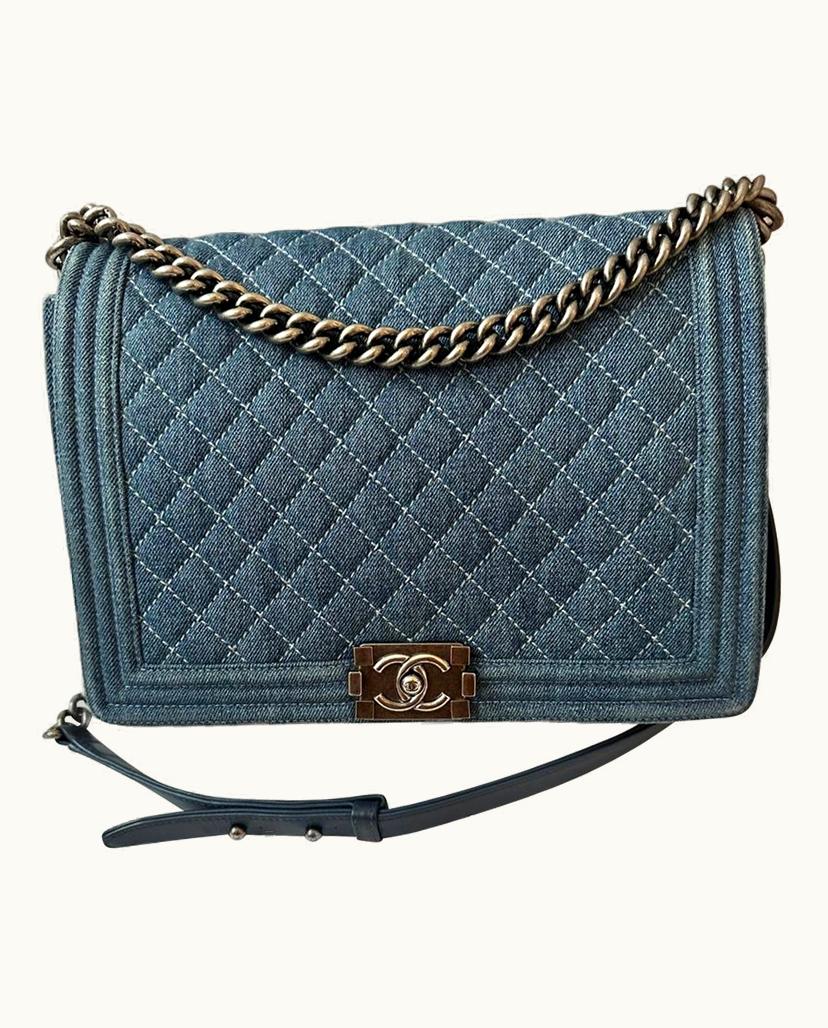 Chanel Chanel Maxi Boy Bag Denim Blue