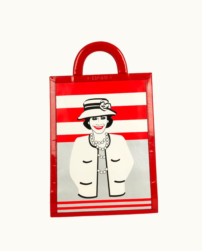 Chanel CHANEL Fall Winter 2001 Sac Cabas Leather and Canvas Tote in Black