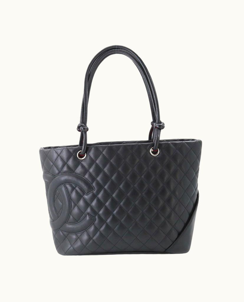 Chanel Chanel Cambon Leather Tote Bag Luxury Second-Hand Black