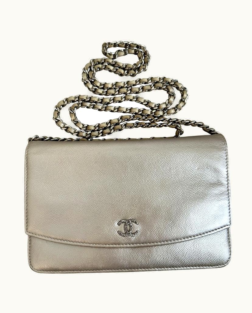 Chanel Chanel Women's Wallet On Chain Leather In Champagne