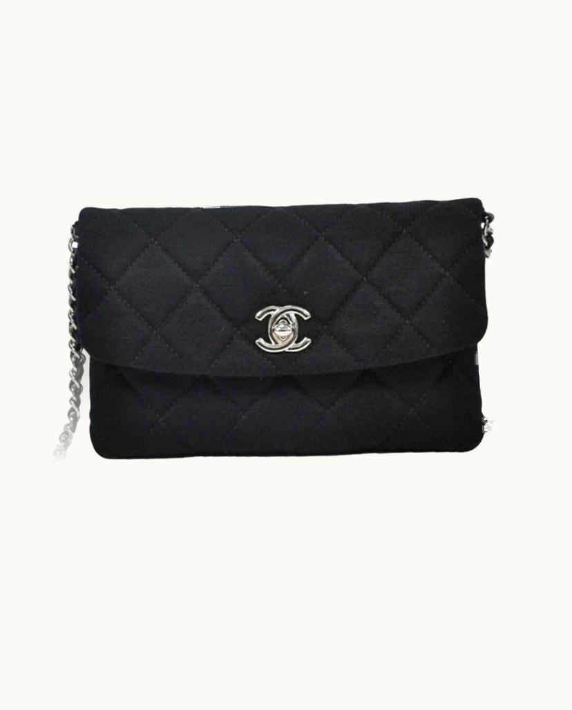 Chanel Chanel Women's Shoulder Bag Jersey In Black