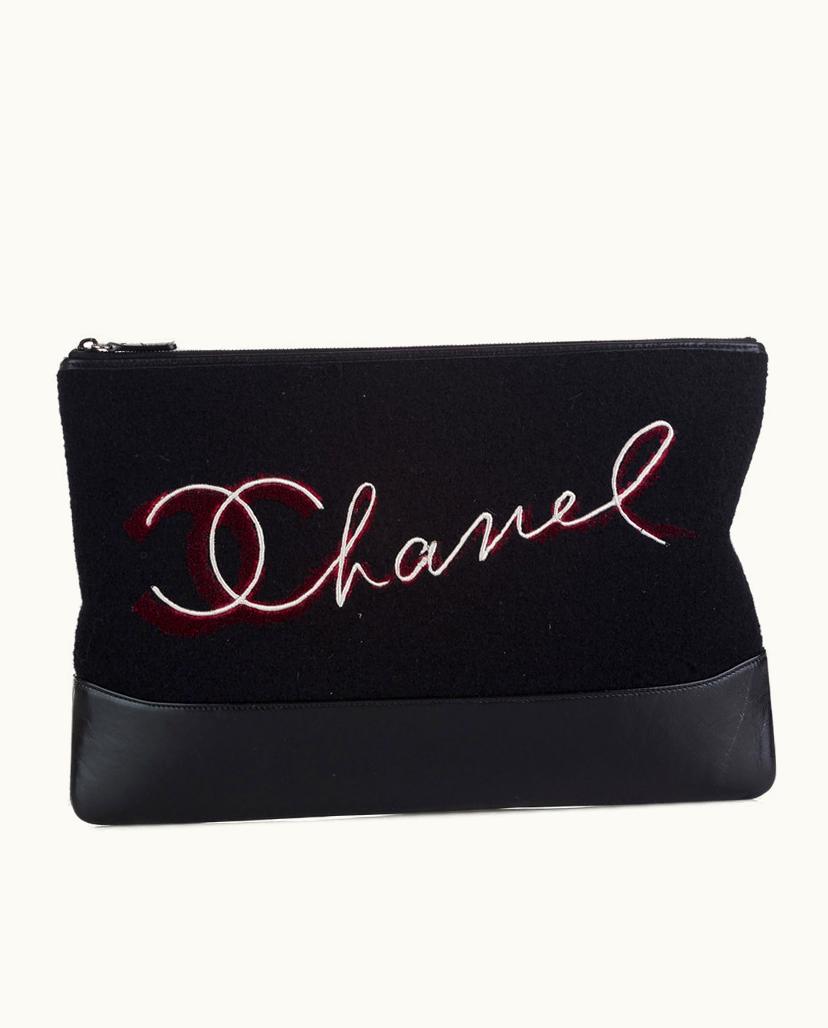 Chanel Chanel Paris Salzburg Clutch Bag Cashmere In Black
