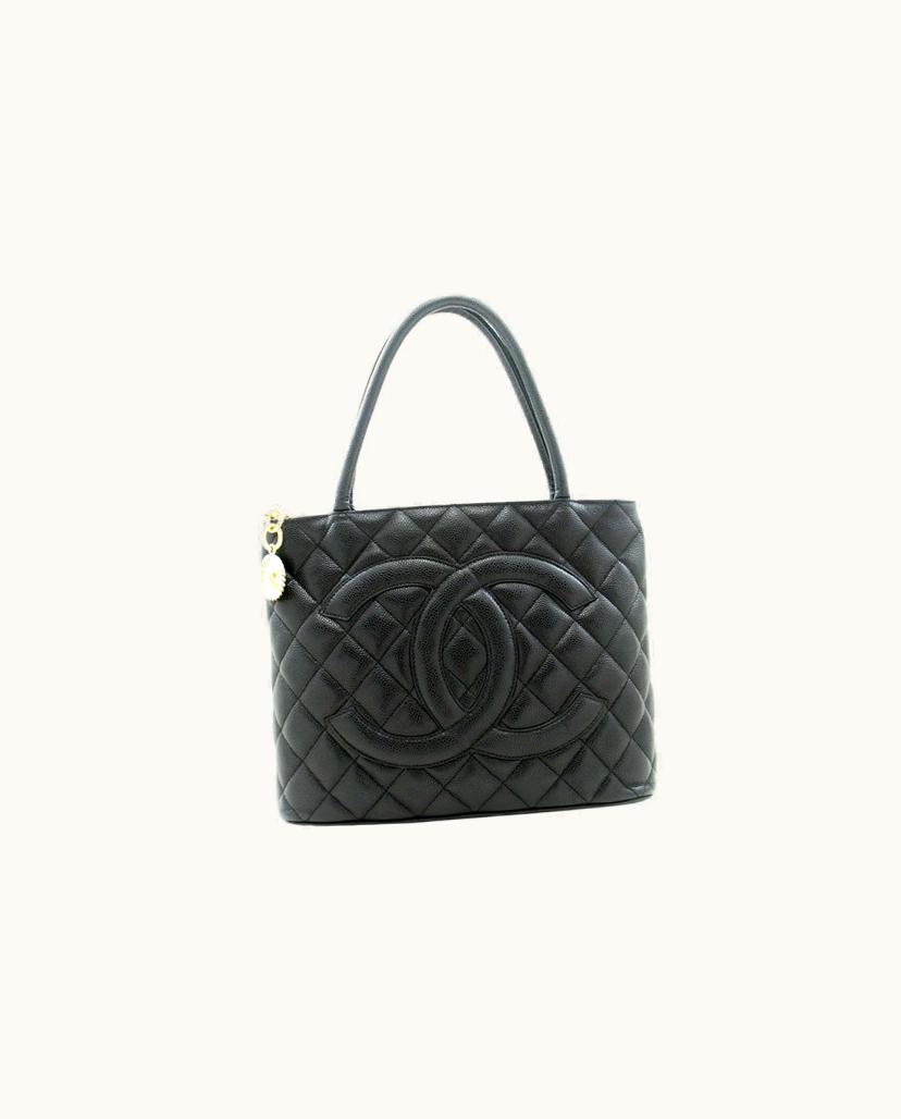 Chanel Chanel Medaillon Leather Shoulder Bag Black