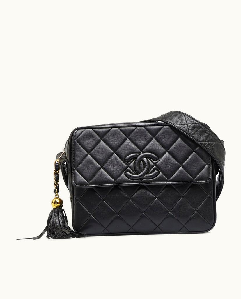 Chanel Chanel CC Matelasse Tassel Camera Bag Leather in Black