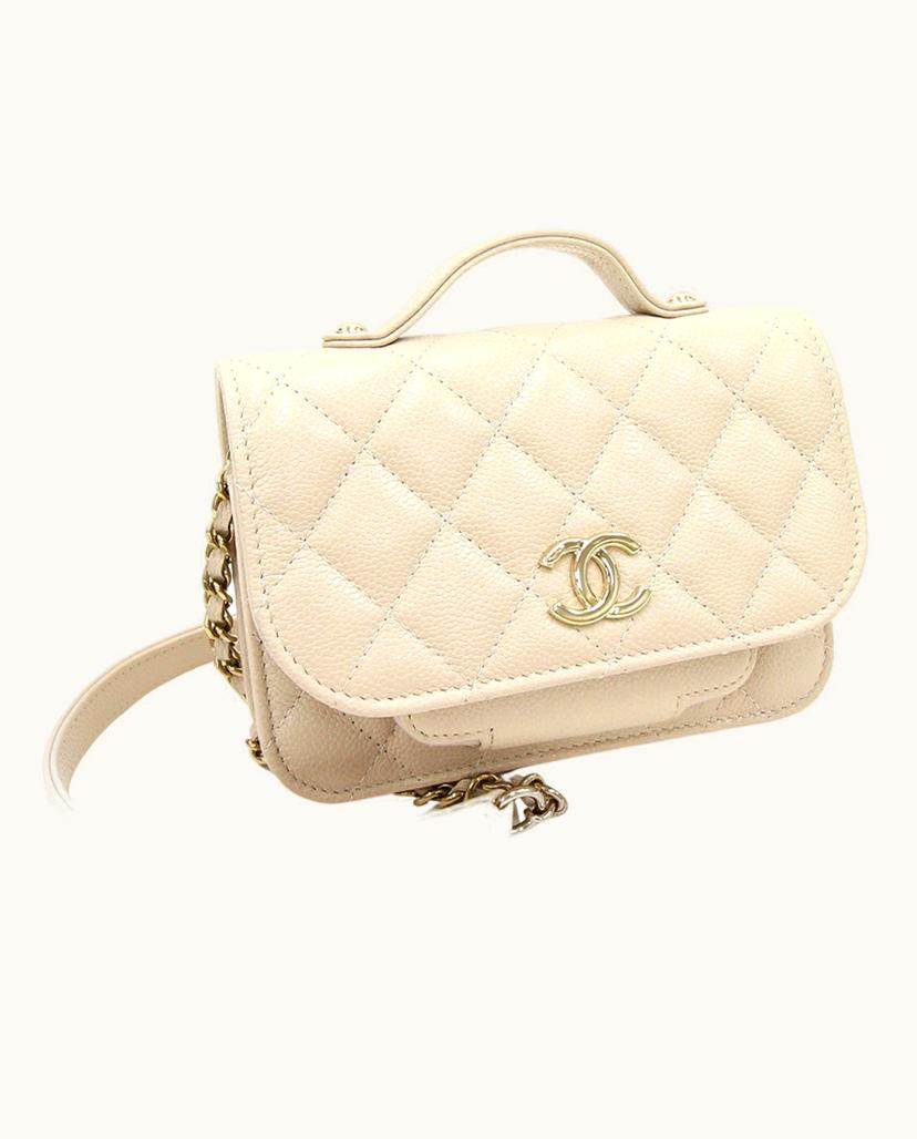 Chanel Chanel Sac à Rabat Handbag Caviar Leather Light Beige