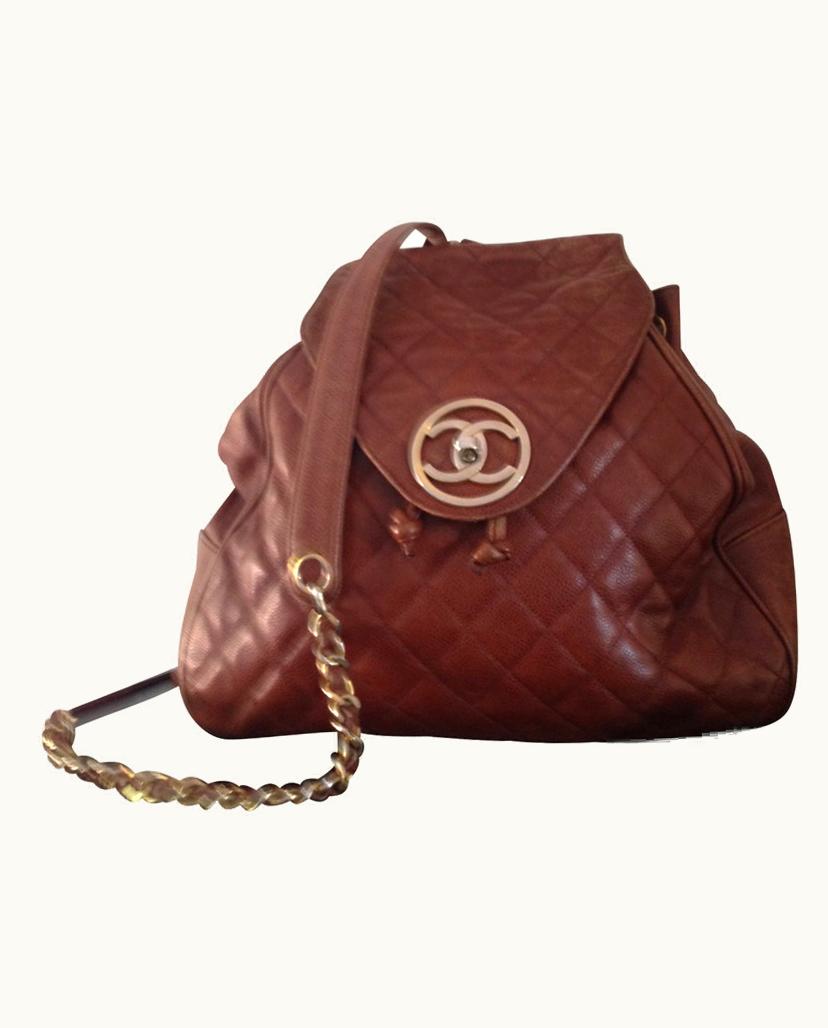 Chanel Chanel 80's Vintage Leather Backpack Black