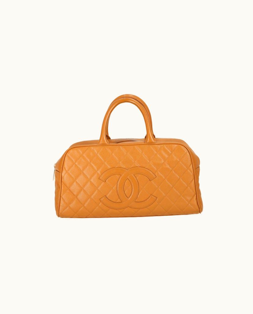 Chanel Chanel Bowling Bag Caviar Leather Brown